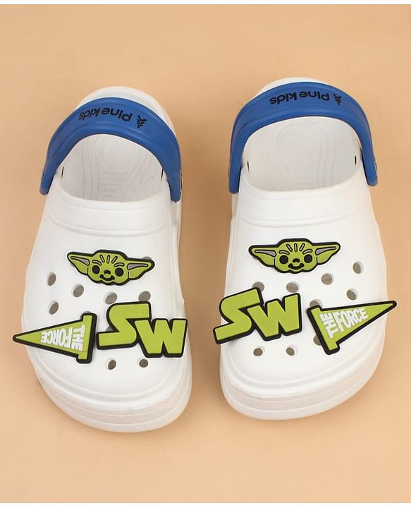 Pine Kids Disney Back Strap Clogs With Applique - Blue