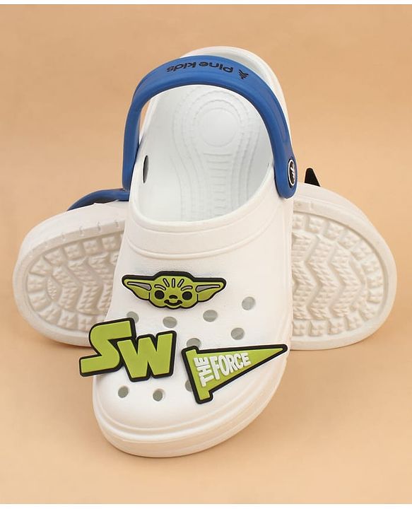 Pine Kids Disney Back Strap Clogs With Applique - Blue