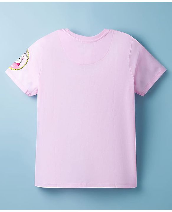 Pine Kids Disney 100% Cotton Half Sleeves T-Shirt With Marie Graphic - Pink