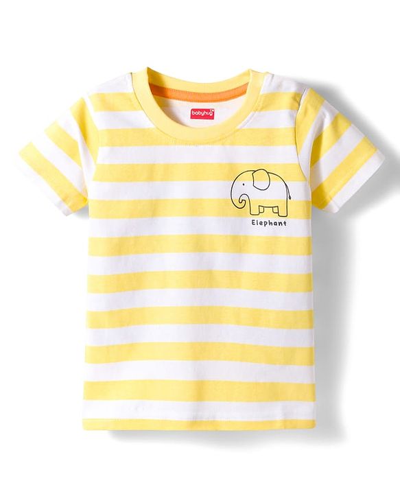 Babyhug Cotton knit Half Sleeves Striped & Printed T-Shirts Pack of 3 - Multicolor