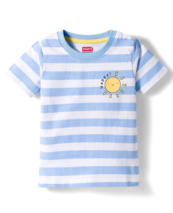 Babyhug Cotton knit Half Sleeves Striped & Printed T-Shirts Pack of 3 - Multicolor