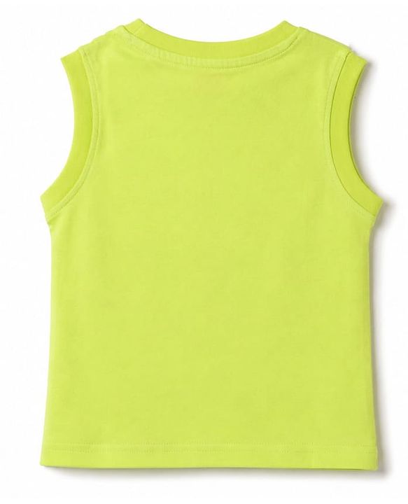 Babyhug Cotton Knit T-Shirts Sleeveless Graphic Light/Sky Blue 6-9 Months Pack of 3
