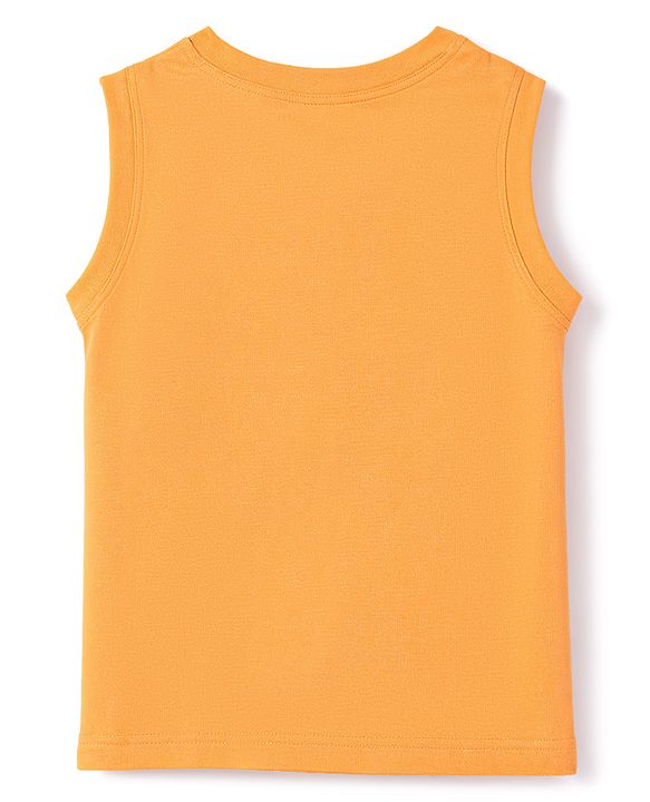 Babyhug Cotton Knit T-Shirts Sleeveless with Graphics Multi Color 6-9 Months Pack of 3