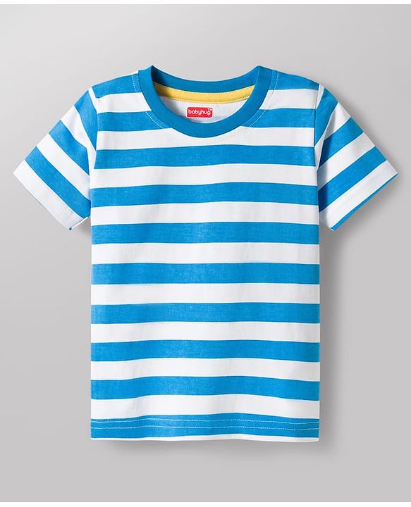 Babyhug Cotton Knit Half Sleeves T-Shirts with Stripes & Surf & Vacay Text Graphics Pack of 3 - Multicolor