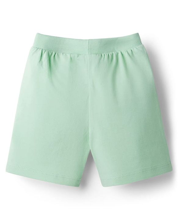 Babyhug Cotton Knit Mid Thigh Length Shorts with Sea Life Print & Tape Detailing Pack of 2 - Multicolor
