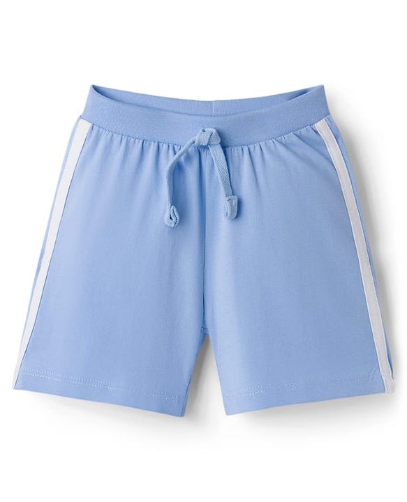 Babyhug Cotton Knit Mid Thigh Length Shorts with Sea Life Print & Tape Detailing Pack of 2 - Multicolor