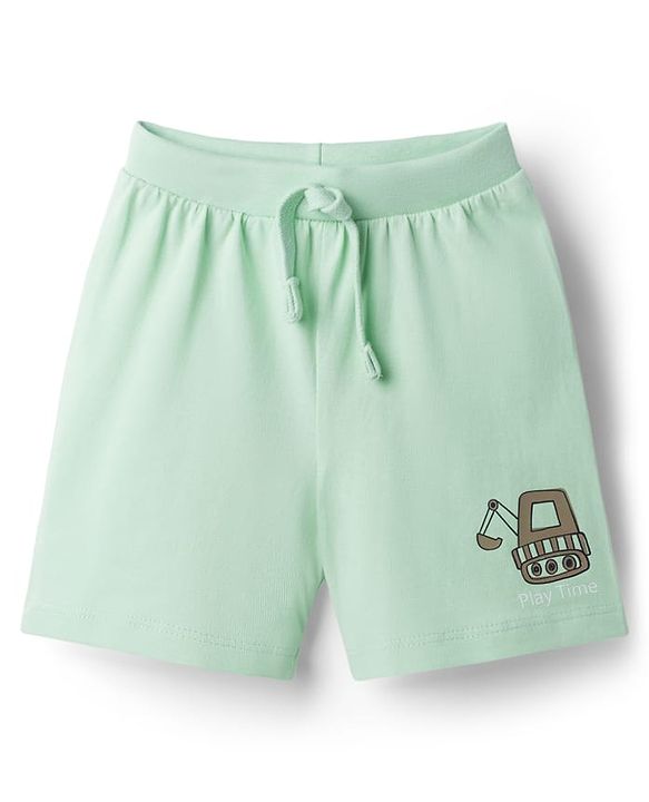 Babyhug Cotton Knit Mid Thigh Length Shorts with Sea Vehicle Print Pack of 2 - Multicolor
