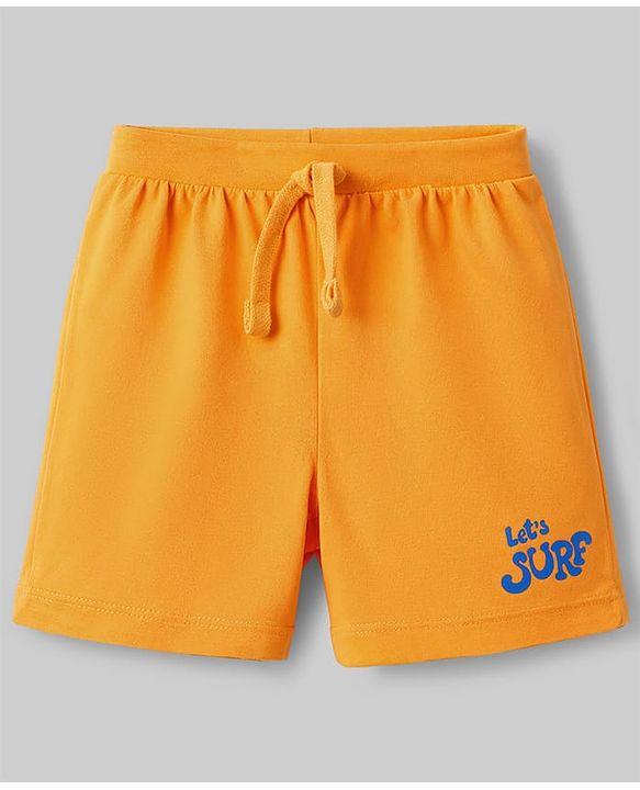 Babyhug Cotton Single Jersey Knit Mid Thigh Shorts With Beach Theme Print Pack of 3 - Multicolor