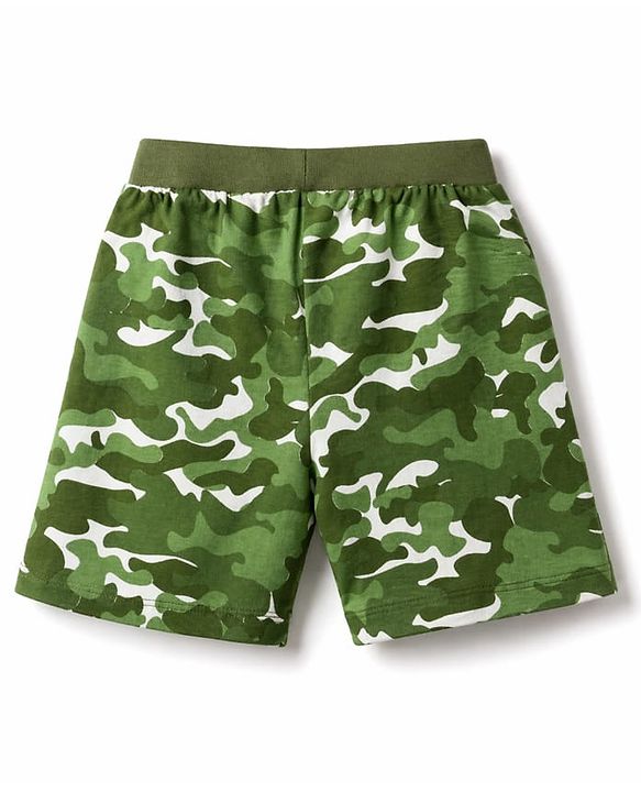 Babyhug Cotton Knit Mid Thigh Camouflage Printed Shorts Pack Of 3 - Multicolor