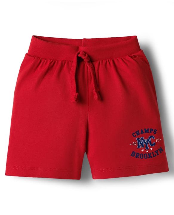 Babyhug Single Jersey Knit Mid Thigh Shorts with Text Print Pack of 3 - Multicolor