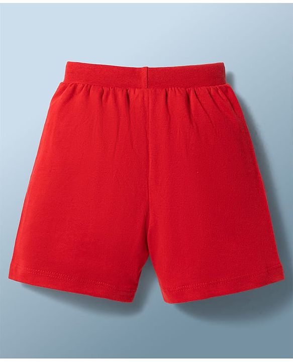 Babyhug Cotton Knit Mid Thigh Text Printed Shorts Pack Of 3 - Multicolor
