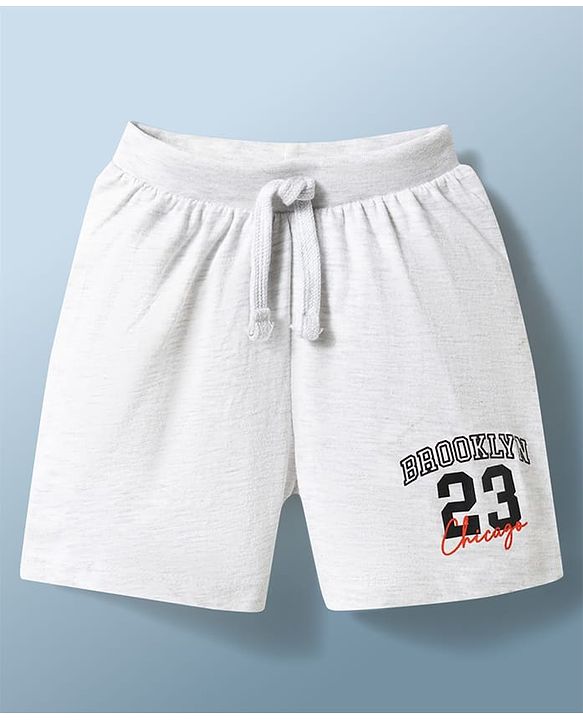 Babyhug Cotton Knit Mid Thigh Text Printed Shorts Pack Of 3 - Multicolor