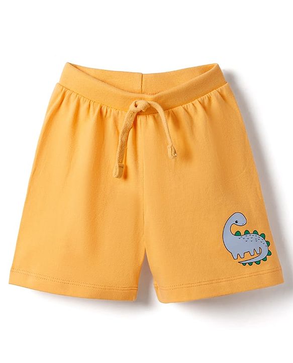 Babyhug Single Jersey Knit Mid Thigh Shorts with Dino Print Pack of 3 - Multicolor