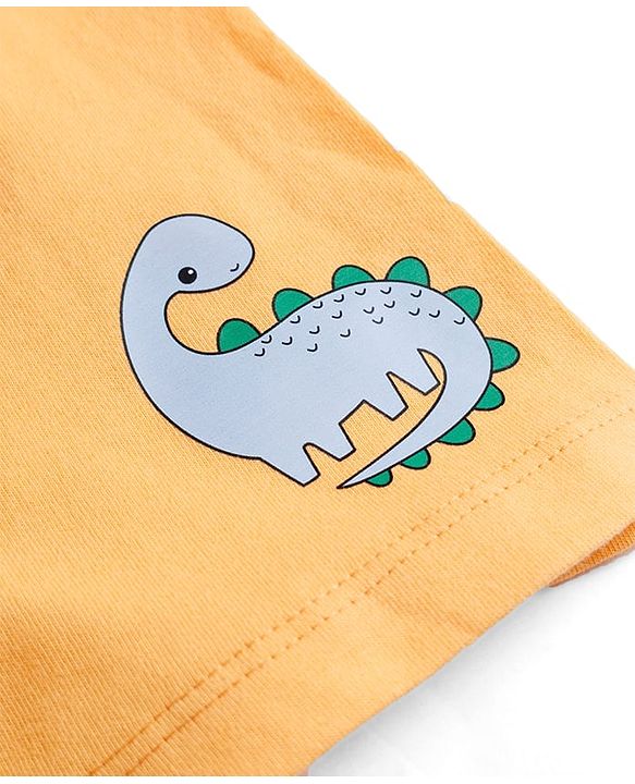 Babyhug Single Jersey Knit Mid Thigh Shorts with Dino Print Pack of 3 - Multicolor