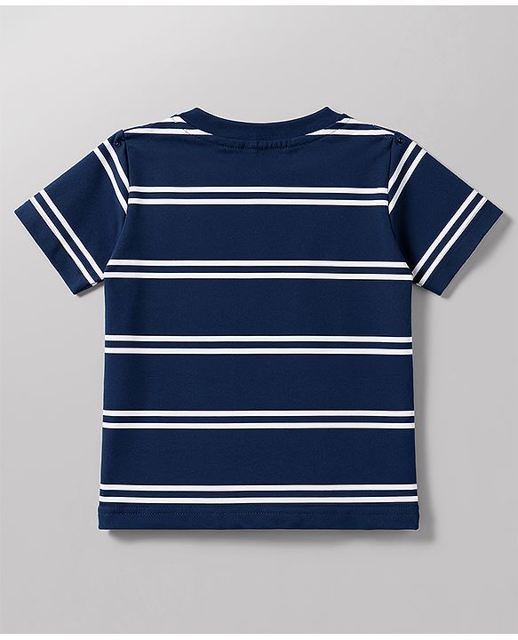 Babyhug 100% Cotton Knit Half Sleeves Striped Beach Theme Text Printed T-Shirts Pack Of 5 - Multicolor