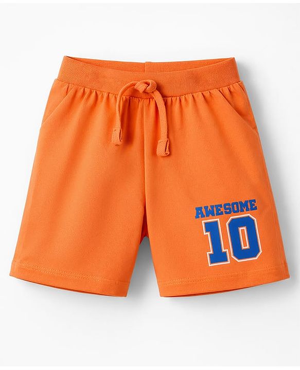 Babyhug Cotton Single Jersey Knit Mid Thigh Shorts With Text Print Pack of 3 - Multicolor