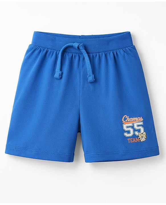 Babyhug Cotton Single Jersey Knit Mid Thigh Shorts With Text Print Pack of 3 - Multicolor