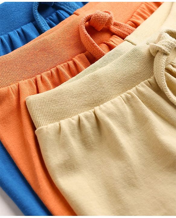 Babyhug Cotton Single Jersey Knit Mid Thigh Shorts With Text Print Pack of 3 - Multicolor