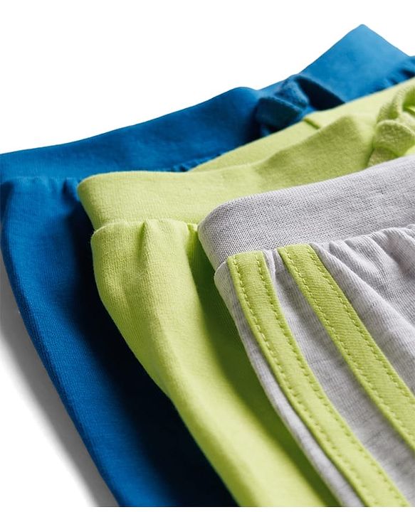 Babyhug Single Jersey Knit Mid Thigh Shorts with Text Print Pack of 3 - Multicolor
