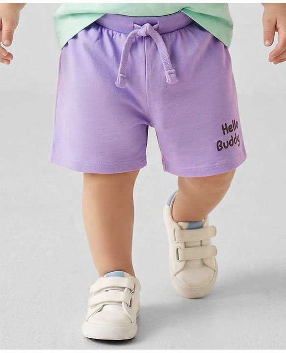 Babyhug 100% Cotton Single Jersey Knit Mid Thigh Shorts With Animal & Text Print Pack of 3 - Multicolor