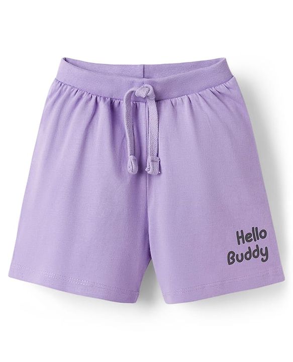 Babyhug 100% Cotton Single Jersey Knit Mid Thigh Shorts With Animal & Text Print Pack of 3 - Multicolor