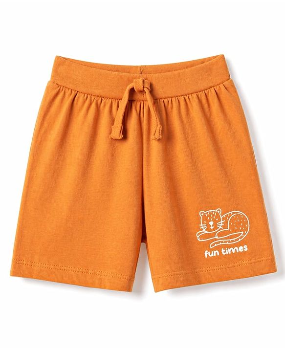 Babyhug Cotton Knit Mid Thigh Striped & Animal Printed Shorts Pack Of 3 - Multicolor