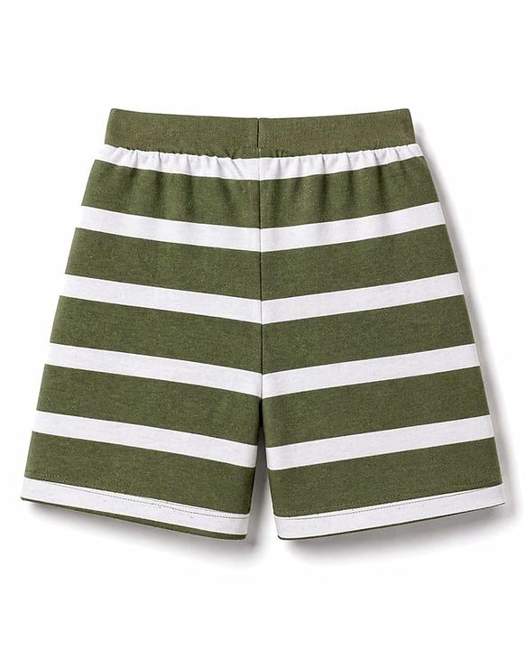 Babyhug Cotton Knit Mid Thigh Striped & Animal Printed Shorts Pack Of 3 - Multicolor