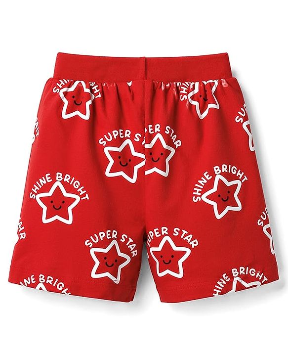 Babyhug Single Jersey Knit Mid Thigh Shorts with Star Print Pack of 3 - Multicolor