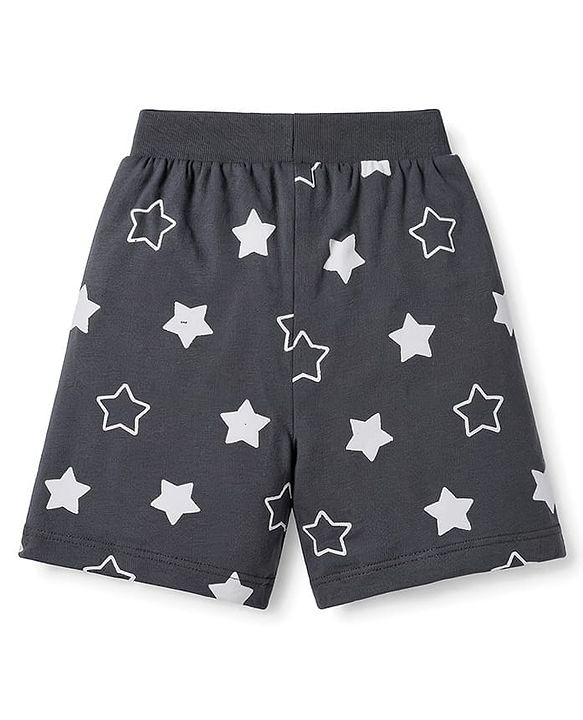 Babyhug Single Jersey Knit Mid Thigh Shorts with Star Print Pack of 3 - Multicolor