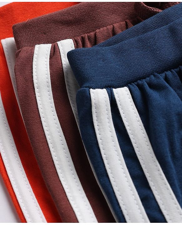Babyhug Cotton Single Jersey Knit Mid Thigh Solid Shorts Pack of 3 - Multicolor