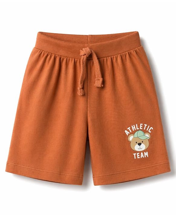 Babyhug Single Jersey Knit Mid Thigh Shorts with Teddy Print Pack of 3 - Multicolor
