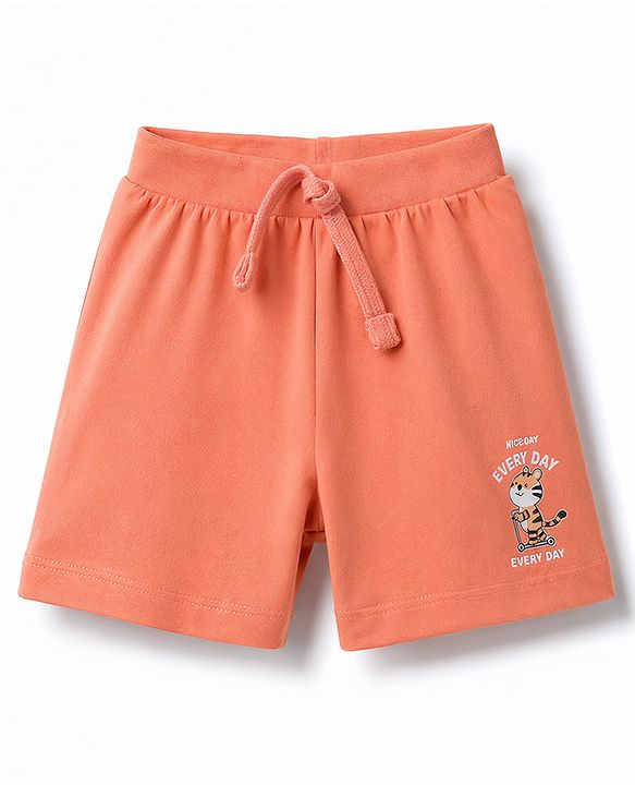Babyhug Cotton Single Jersey Knit Mid Thigh Shorts with Dino & Cub Print Pack Of 3 - Multicolour