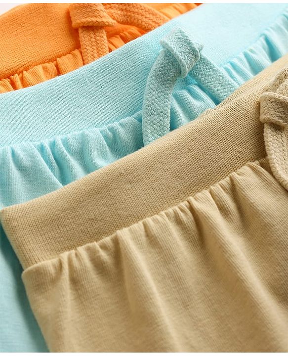 Babyhug Cotton Knit Mid Thigh Solid Shorts Pack Of 3 - Multi Color