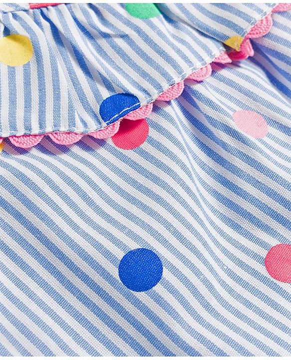 Babyhug Cotton Woven Top Sleeveless Striped All Over Print Multi Color 9-12 Months