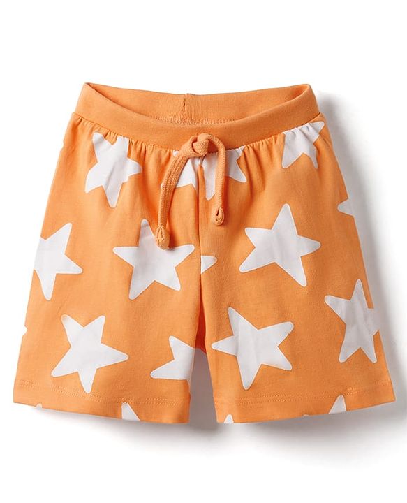 Babyhug Single Jersey Knit Mid Thigh Shorts with Star Print Pack of 3 - Multicolor