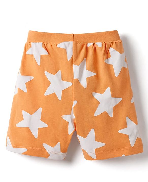 Babyhug Single Jersey Knit Mid Thigh Shorts with Star Print Pack of 3 - Multicolor
