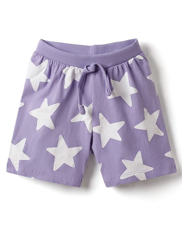 Babyhug Single Jersey Knit Mid Thigh Shorts with Star Print Pack of 3 - Multicolor