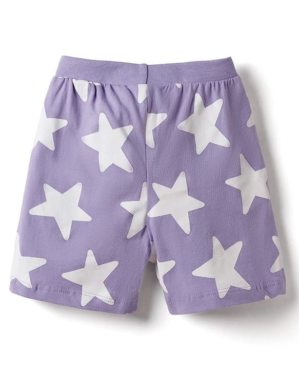 Babyhug Single Jersey Knit Mid Thigh Shorts with Star Print Pack of 3 - Multicolor