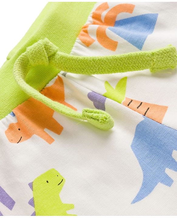 Babyhug Single Jersey Knit Mid Thigh Shorts With Dino Print Pack of 3 - Multicolor