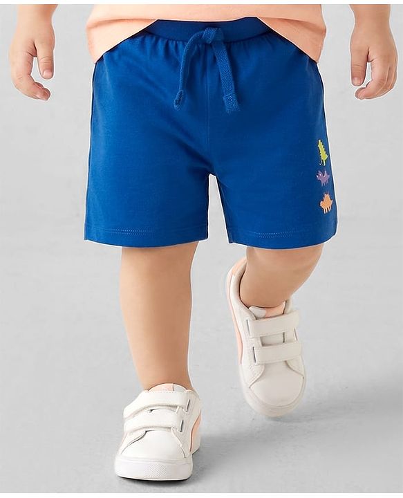 Babyhug Single Jersey Knit Mid Thigh Shorts With Dino Print Pack of 3 - Multicolor