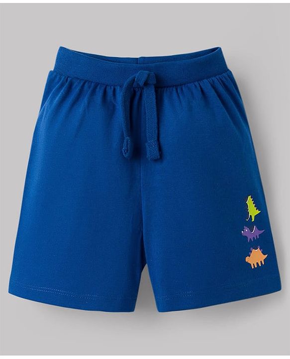 Babyhug Single Jersey Knit Mid Thigh Shorts With Dino Print Pack of 3 - Multicolor