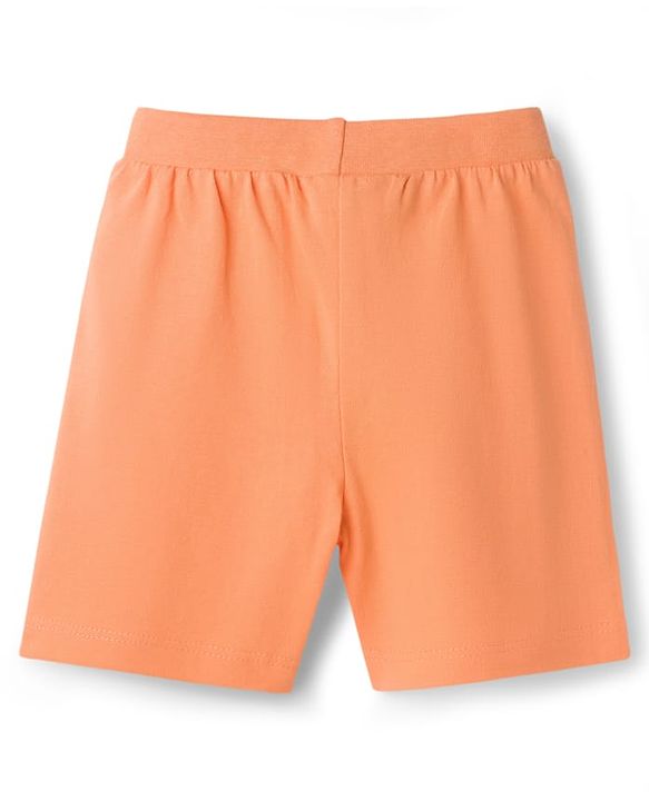 Babyhug Cotton Knit Mid Thigh Length Shorts with Beach Theme Print & Tape Detailing Pack of 2 - Multicolor
