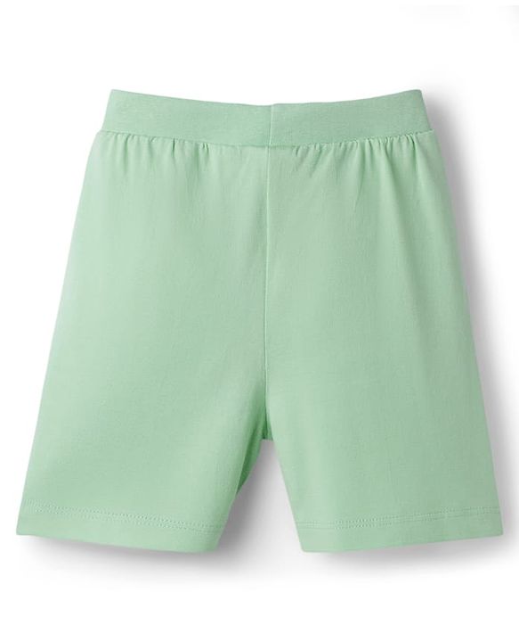 Babyhug Cotton Knit Mid Thigh Length Shorts with Palm Tree Print Pack of 2 - Multicolor