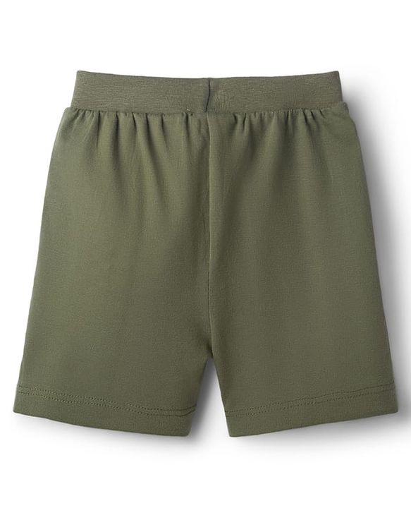 Babyhug Cotton Knit Mid Thigh Length Shorts with Dino Print & Tape Detailing Pack of 2 - Multicolor