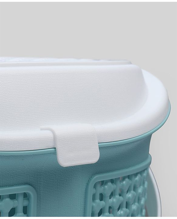 Babyhug Multipurpose Basket with Lid | Multipurpose Oval Storage Basket with Handle & Dual-Sided Lid| Toys Storage| Home, Travel & Outdoor Use| Picnic Basket| Easy to Clean & Maintain  Blue