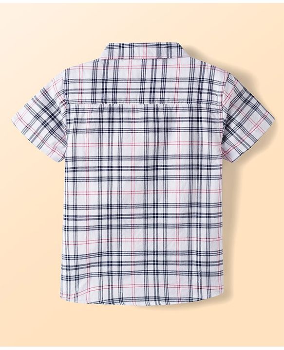 Babyhug Cotton Woven Half Sleeves Checks Shirt & Shorts Set - Multicolor