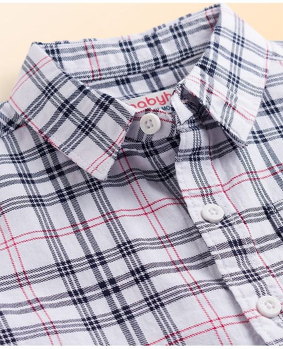 Babyhug Cotton Woven Half Sleeves Checks Shirt & Shorts Set - Multicolor