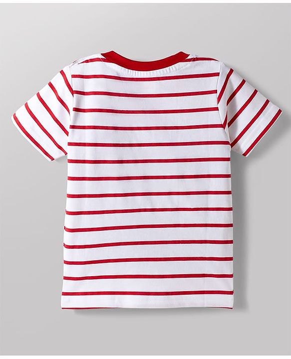 Babyhug Cotton Knit Half Sleeves Striped & Printed T-Shirts Pack of 5 - Multicolor