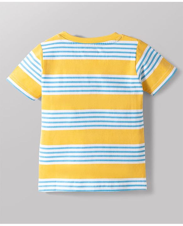 Babyhug Cotton Knit Half Sleeves Striped & Printed T-Shirts Pack of 5 - Multicolor