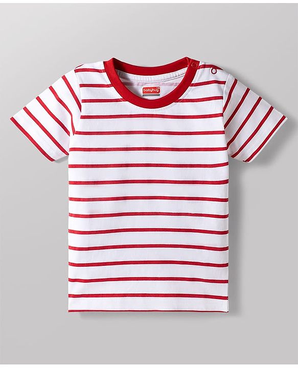 Babyhug Cotton Knit Half Sleeves Striped & Printed T-Shirts Pack of 5 - Multicolor